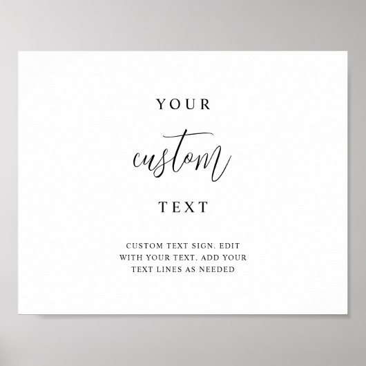 Elegant, voeg uw aangepaste tekst, script trouwtek poster (Voorkant)