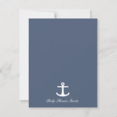 Elégant voilier Nautical Baby Shower Invitations (Dos)