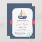 Elégant voilier Nautical Baby Shower Invitations (Devant / Derrière)