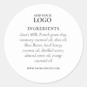 Elegant voor ingrediënt ronde sticker (Voorkant)