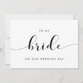 Elegant voor mijn bruid op onze trouwdag kaart (Voorkant)