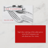 Elegant vorkmes lepel silverware chef catering visitekaartje (Voorkant / Achterkant)