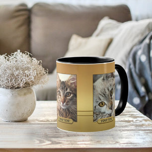 Élégant Votre Cute Chat Photos Gold Mug
