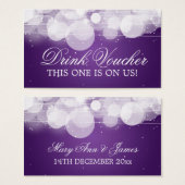 Élégant Voucher Boisson Glow & Sparkle Purple (Devant & derrière)