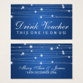Élégant Voucher Boisson Sparkling Lines Sapphire B (Devant & derrière)