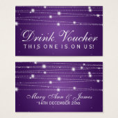 Élégant Voucher de boisson Lignes étincelantes pou (Devant & derrière)