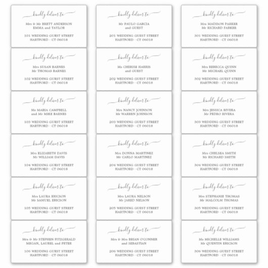 Elegant vriendelijk leveren aan gast adres label (Voorkant)