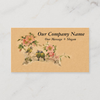 Elegant,  vrienden - Floral en vogels Visitekaartje