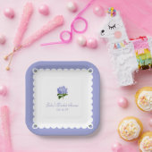 Elegant Vrijgezellenfeest Classic Hydrangea Scallo Papieren Bordje (Feest)