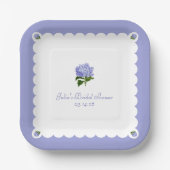 Elegant Vrijgezellenfeest Classic Hydrangea Scallo Papieren Bordje (Voorkant)