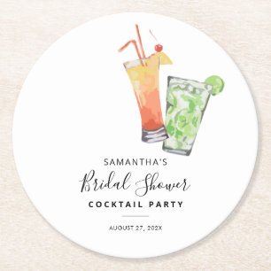 Elegant Vrijgezellenfeest cocktailparty Ronde Kartonnen Onderzetter