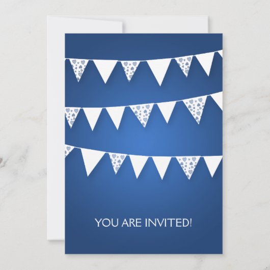 Elegant Vrijgezellenfeest Love Bunting Blue Kaart (Achterkant)