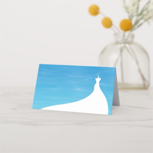 Elegant Vrijgezellenfeest Plaats kaart blauwe wate (Voorkant)