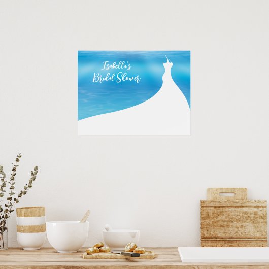 Elegant Vrijgezellenfeest Poster blauwe waterverf (Keuken)