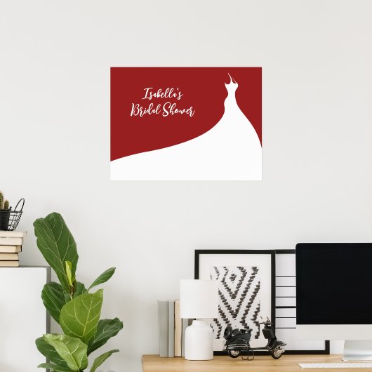 Elegant Vrijgezellenfeest Poster rood (Thuiskantoor)