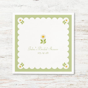 Elegant Vrijgezellenfeest Sage Green Daisy Schatti Servet