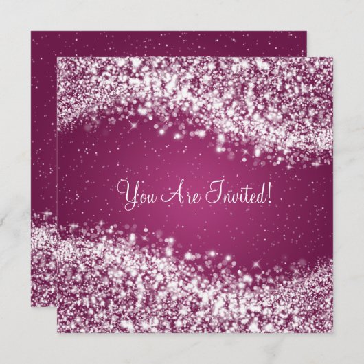 Elegant Vrijgezellenfeest Sparging Wave Plum Kaart (Voorkant / Achterkant)