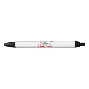 Elegant vrolijk kerstboom vakantie ontwerp zwarte inkt pen