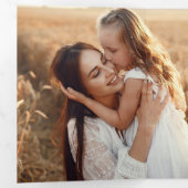 Elegant Vrolijk Kerstfeest Bloemen Gouden Boog 2-F Drieluik Kaart (Binnenzijde eerst)