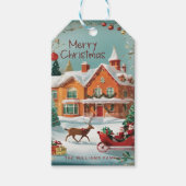 Elegant Vrolijk Kerstfeest Cadeaulabel (Voorkant)