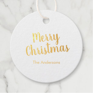 Elegant vrolijk kerstscript bedankjes labels