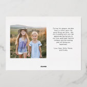 Elegant vrolijk script kerstfoto folie feestdagenkaart (Achterkant)