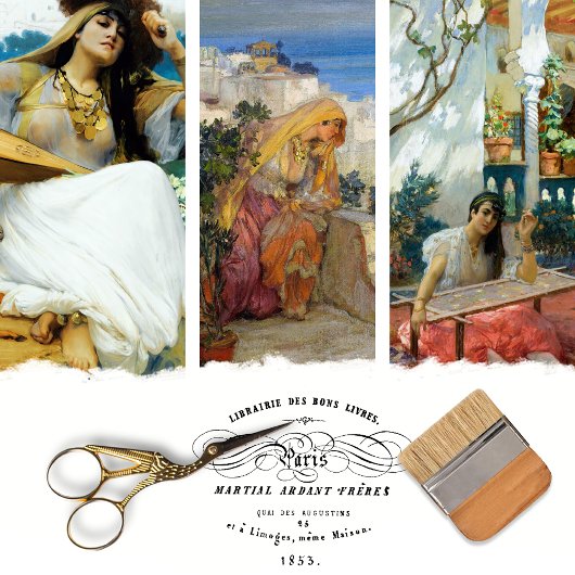 Elegant Vrouw Meisje Decoupage Inpakpapier Vel