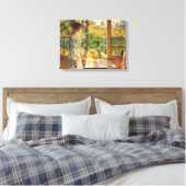 Elegant Vrouw met een Goldfish Bowl (Childe Hassam Canvas Afdruk (Insitu (Slaapkamer))