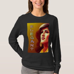 Elegant vrouw met mooie pose t-shirt