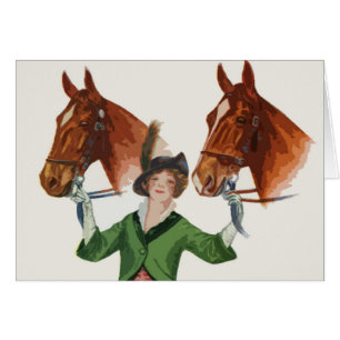 Elegant vrouw met paarden