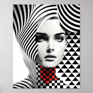 Elegant Vrouw voor het neerslaan van de wand Poster