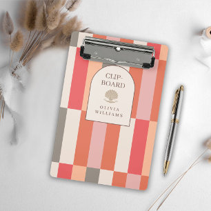 Elegant Vrouwelijk Strepenpatroon Aangepast Mini Klembord