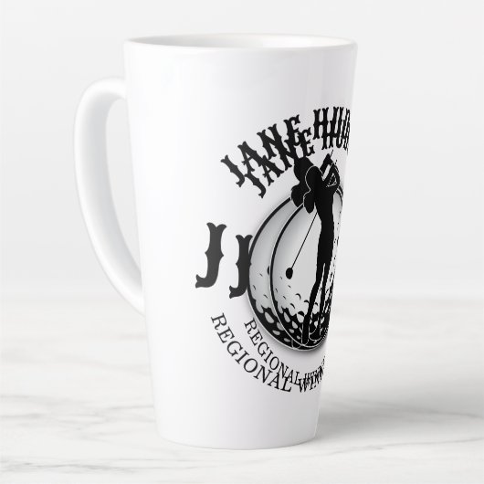 Elegant Vrouwen Golf Monogram Ontwerp Latte Mok (Linkerhoek)