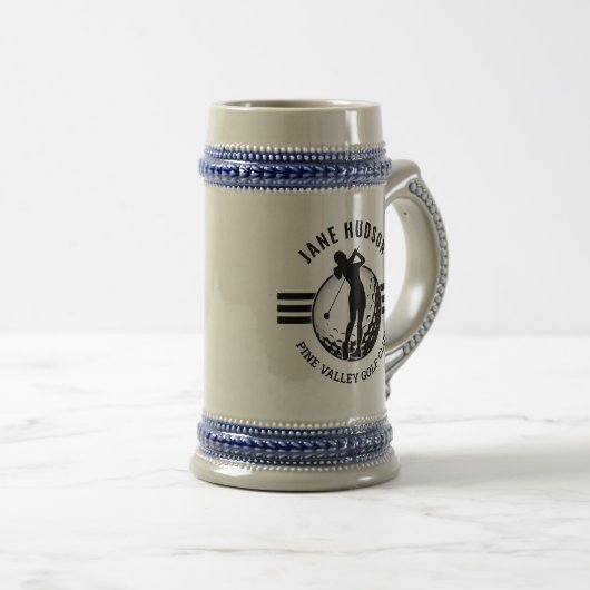 Elegant vrouwen golfer ontwerp bierpul (Voorkant rechts)