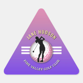 Elegant vrouwen golfer ontwerp driehoek sticker