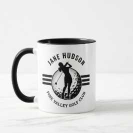 Elegant vrouwen golfer ontwerp mok