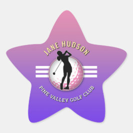 Elegant vrouwen golfer ontwerp ster sticker