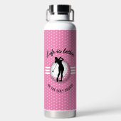 Elegant vrouwen golfer ontwerp waterfles (Achterkant)