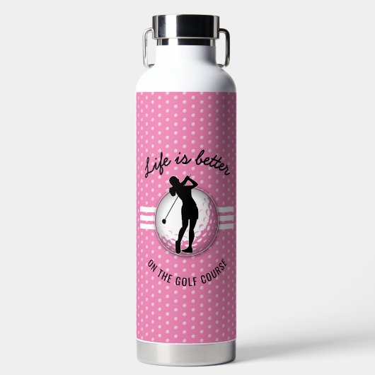 Elegant vrouwen golfer ontwerp waterfles (Voorkant)