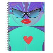 Elegant vrouwenportret: een kleurrijk kunstwerk notitieboek (Voorkant)