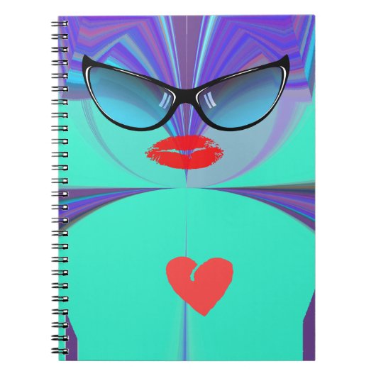 Elegant vrouwenportret: een kleurrijk kunstwerk notitieboek (Voorkant)