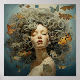 Elegant Vrouwenportret Poster - Hedendaagse Kunst 