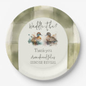 Elegant Waddle It Be Mallard Duck Genderonthulling Papieren Bordje (Voorkant)