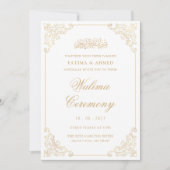 Elegant Walima Goud Islamitisch Moslim Bruiloft Kaart (Voorkant)