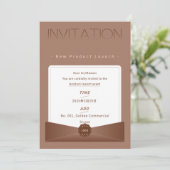 Elegant Warm Brown New Product Launch Invitation – (Debout devant)