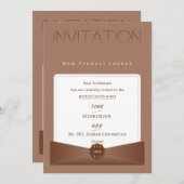 Elegant Warm Brown New Product Launch Invitation – (Devant / Derrière)