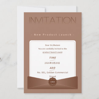 Elegant Warm Brown New Product Launch Invitation – Kaart