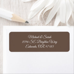 Elegant Warm Mocha Bruin Retouradres Etiket