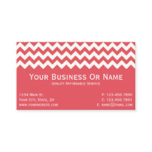 Elegant Warm Persimmon Pink, White Chevron