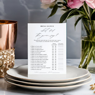 Elegant Wat zei de Groom Say Game Kaart